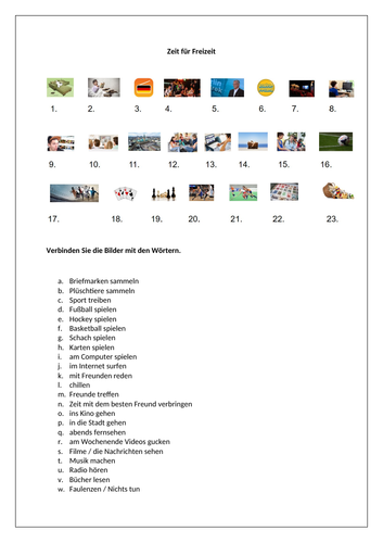 AQA/EDEXCEL Stimmt GCSE German (Higher) – Kapitel 2 - Startpunkt - Worksheet