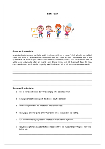 AQA/EDEXCEL Stimmt GCSE German (Higher) – Kapitel 2 - Startpunkt - Worksheet