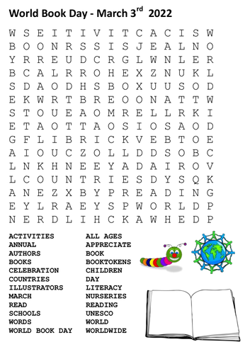 World Book Day - 2022 Word Search | Teaching Resources