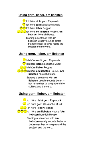 AQA/EDEXCEL Stimmt GCSE German (Higher) – Kapitel 2 - Musik ist mein Leben - Grammar