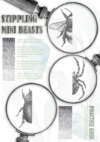Art & Design Cover Lesson - Stippling Mini Beasts