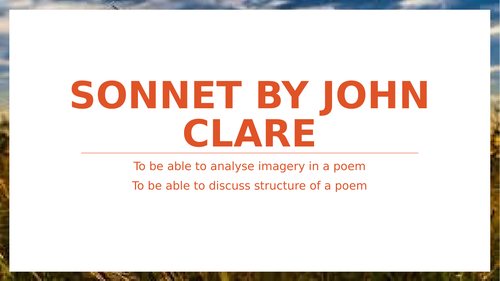 John Clare's Sonnet - Poetry