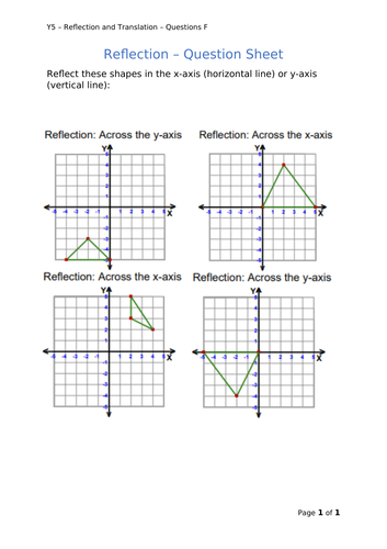 Y5 Maths - Reflection/Translation (Free)