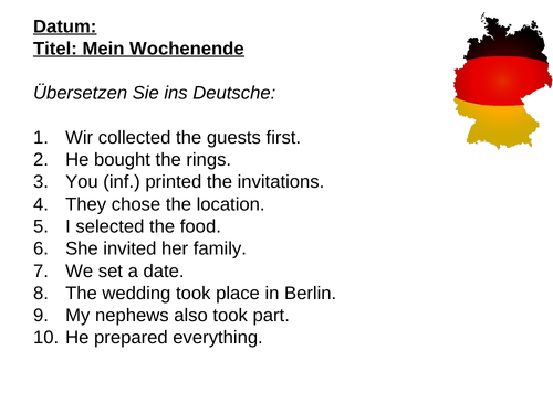 AQA/EDEXCEL Stimmt GCSE German (Higher) – Kapitel 3 - Mein Wochenende - Vocabulary