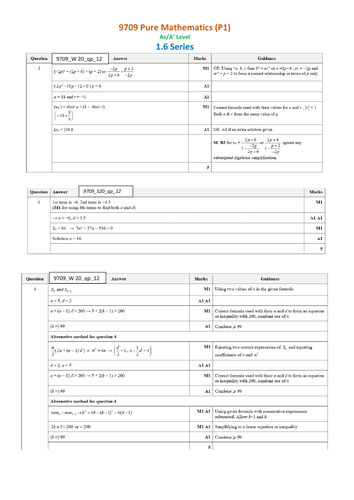 As/A'Level Pure Mathematics : 1.6 Series