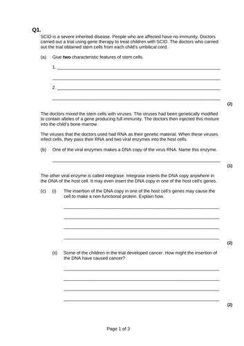 3.8.2.1 L2 Stem cells & totipotency (AQA A-level Biology)