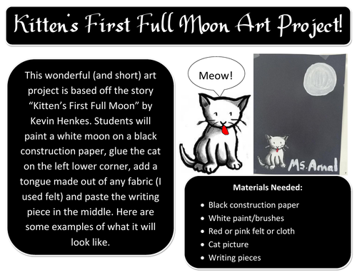 Kittens First Full Moon Art and Writing Project!