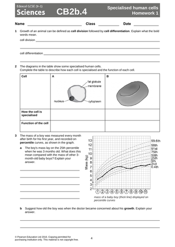 Edexcel CB2b Growth in Animals KS4 Lesson