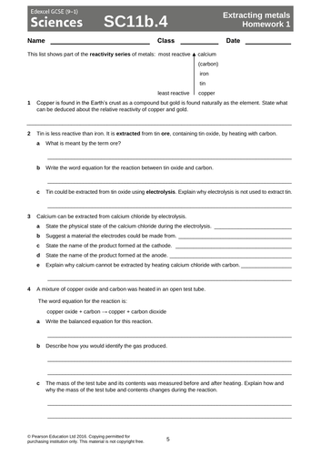 Edexcel SC11b Ores KS4 Lesson