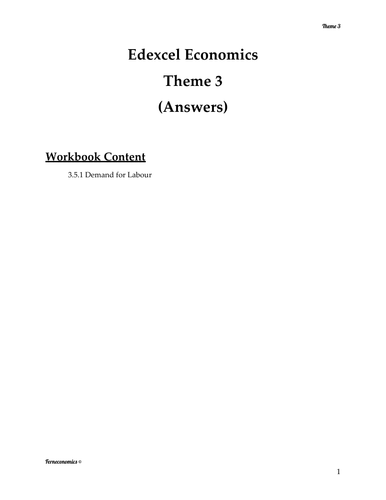 Edexcel Economics Theme 3: 3.5.1 Demand for labour (+PED)