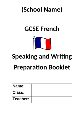 GCSE French Speaking and Writing Question Booklet
