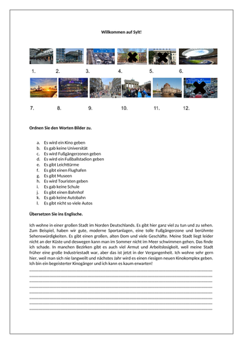AQA/EDEXCEL Stimmt GCSE German (Higher) – Kapitel 6 - Willkommen auf Sylt! - Worksheet