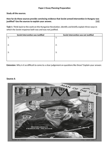 CIE GCSE History Paper 2 Essay Planning