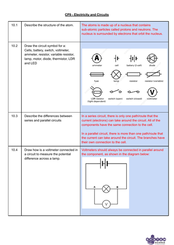 CP9 Electrical Circuits - Revision Questions Edexcel Whole Topic