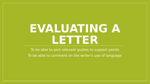 EDUQAS Evaluate - Environment theme