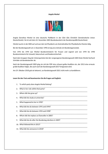 Angela Merkel / Famous German people