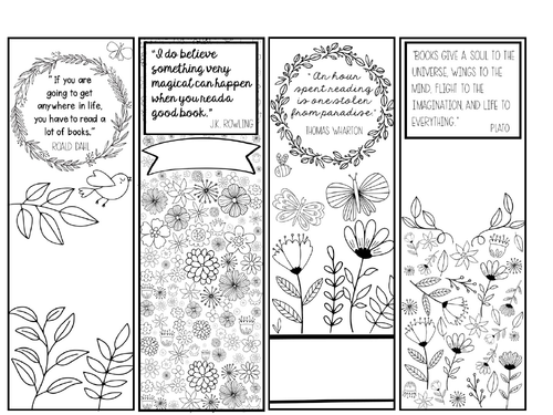 Spring Bookmarks to colour