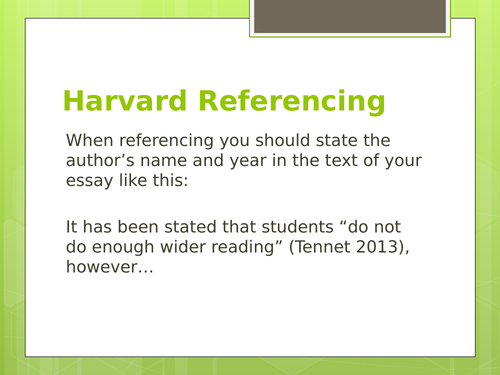 Brief overview of Harvard Referencing for NEA A Level Literature