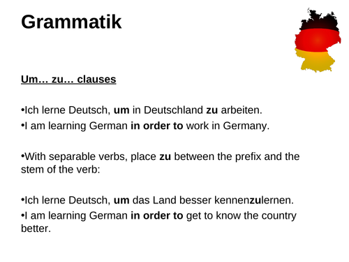 AQA/EDEXCEL Stimmt GCSE German (Higher) – Kapitel 7 – Sprachen öffnen Türen - Grammar