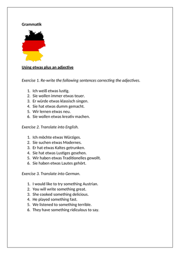 AQA/EDEXCEL Stimmt GCSE German (Higher) – Kapitel 7 – Sprachen verbessern Chancen - Grammar