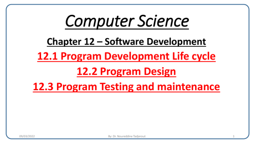 AS/A level Computer Science - Chapter 12 – Software Development ...