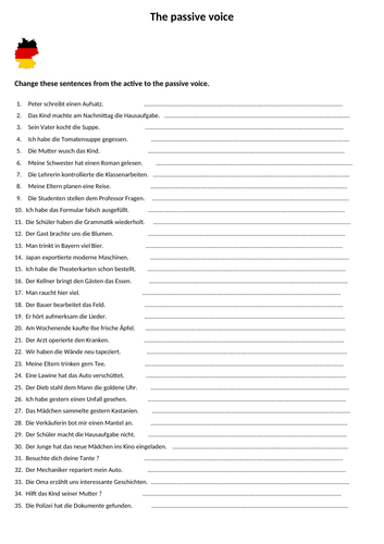 AQA/EDEXCEL Stimmt GCSE German (Higher) – Kapitel 8 – Kampagnen und gute Zwecke - Passive