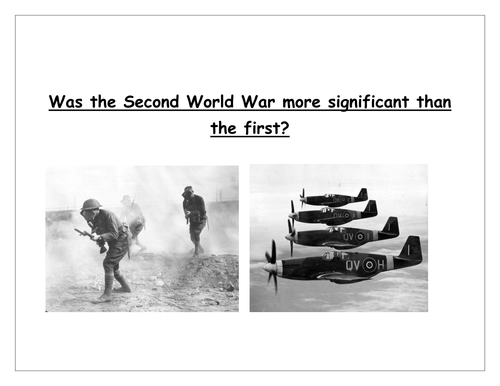 WWI and WWII scheme of work (Focus - Significance)