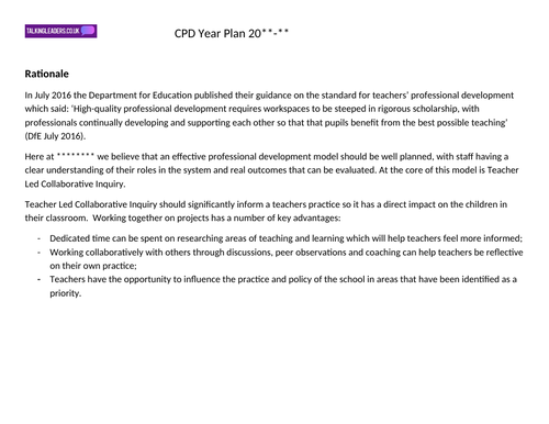 CPD Whole School Booklet