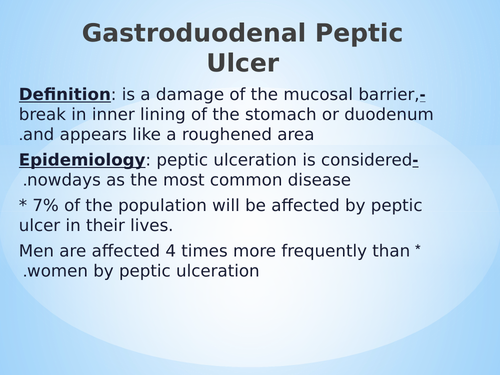 gastroduodenal peptic ulcer