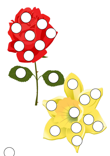 Fine motor fill in flowers -Grapat size
