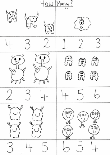 Monster Counting (1-to-1 Correspondence)