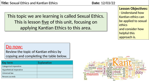 Sexual Ethics: Kantian Ethics (OCR)