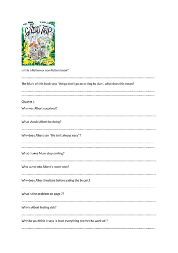 The Gizmo's Trip reading comprehension