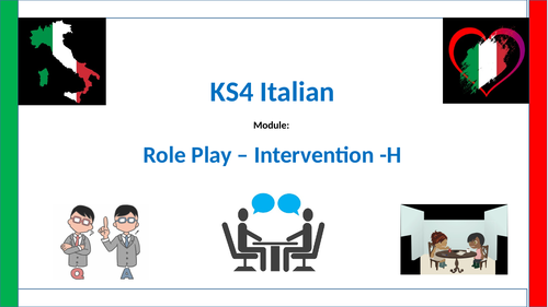 GCSE Italian Edexcel -Higher role play preparation lesson