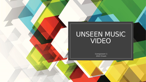 Eduqas A Level Media Studies, Component 1, Music Videos Exam Prep, 5 videos (33 slides)