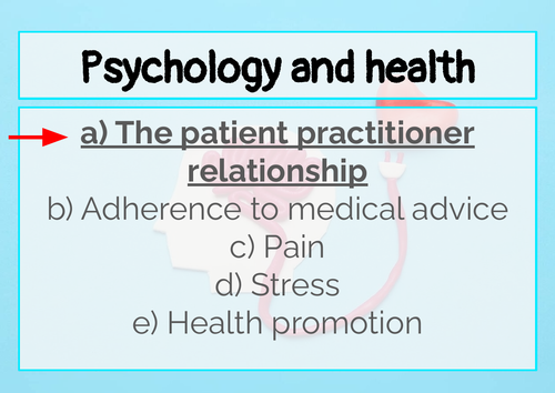 Psychology and health- Patient practitioner relationship