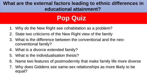 A Level Sociology Education: Ethnicity