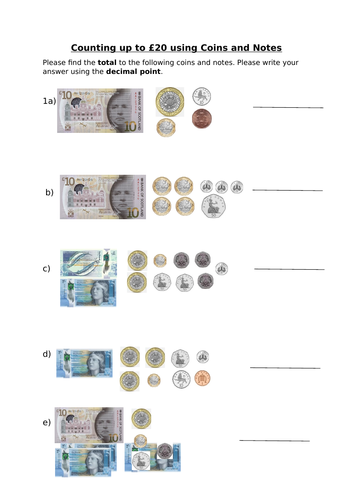 Counting Coins to £20 | Teaching Resources