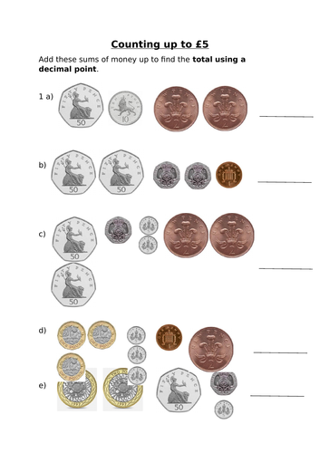 Counting Money up to £5 | Teaching Resources