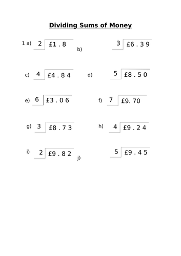 Dividing Money