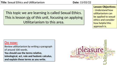 Sexual Ethics: Utilitarianism (OCR)