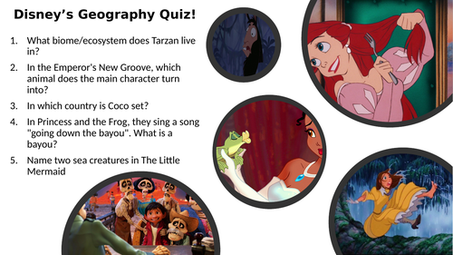 Geography Quiz: Disney Themed | Teaching Resources