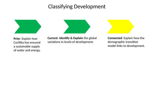 Classifying Development AQA GCSE