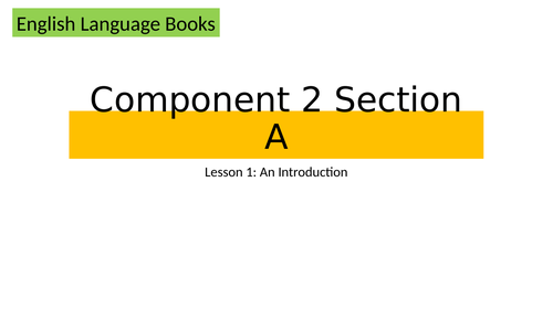 Eduqas English Language GCSE - Component 2 Section A - Mini SOL