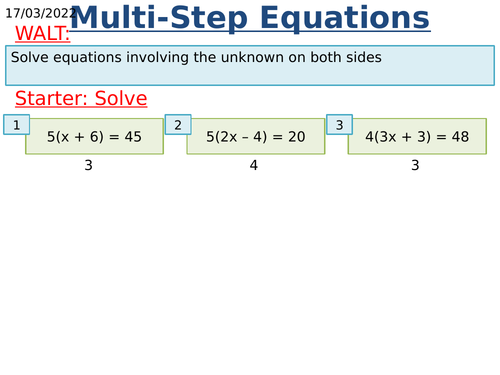 KS3 Maths: Finding Unknowns (Complete Unit)
