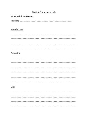 Writing an article full lesson