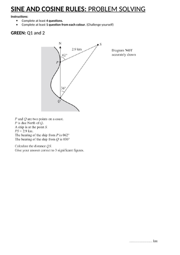 KS4 Maths: Mixed Sine and Cosine Rule