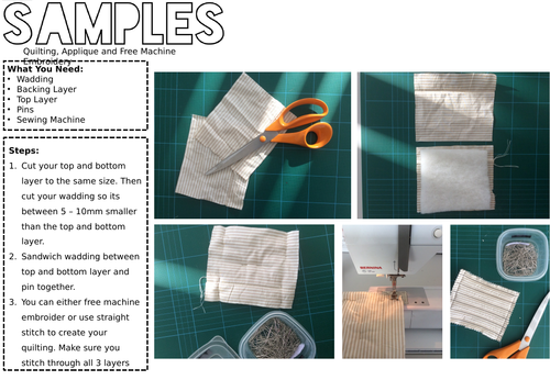 Applique, Quilting & Free Machine Embroidery Help Sheets