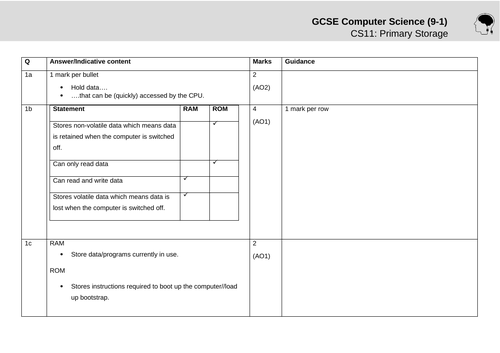 Exam Walkthrough - CS11: Primary Storage