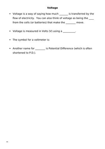 Investigating Series Circuits - Voltage